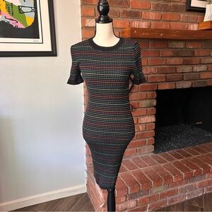 Gorman Metallic Knit Striped Dress Sz 10